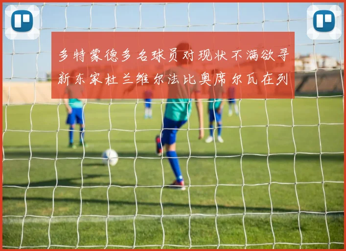 多特蒙德多名球员对现状不满欲寻新东家杜兰维尔法比奥席尔瓦在列